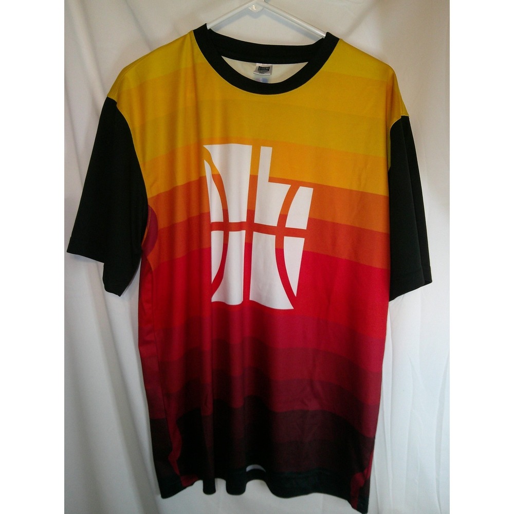 RARE Item Game NBA Utah Jazz T-Shirt Throwback Graphic Tee‎ Black Yellow XL